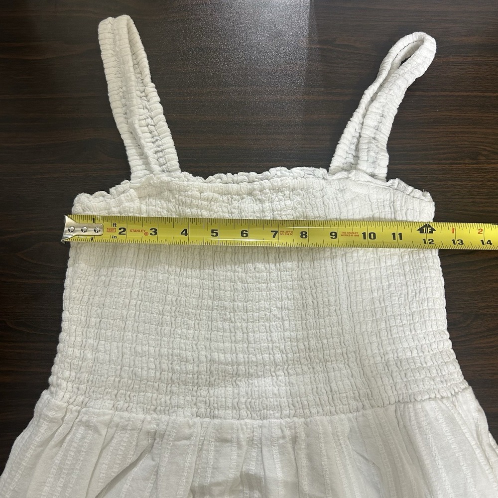 MY JEWELLERY White Cotton Smocked Midi Dress Summer Boho Chic Cottagecore Sz M - Picture 11 of 11